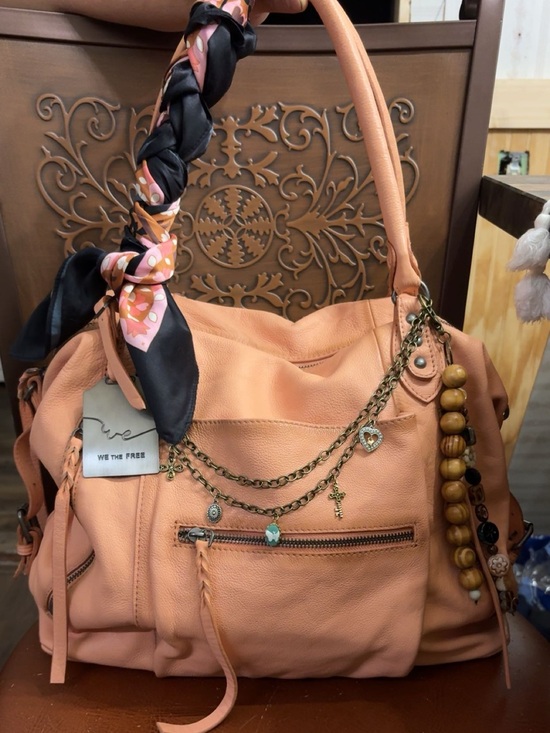 Free People Handbags - Free People Emerson Bag in Apricot with Charm Chains and Scarf